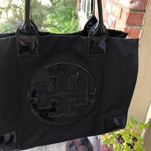 Tory Burch black nylon tote